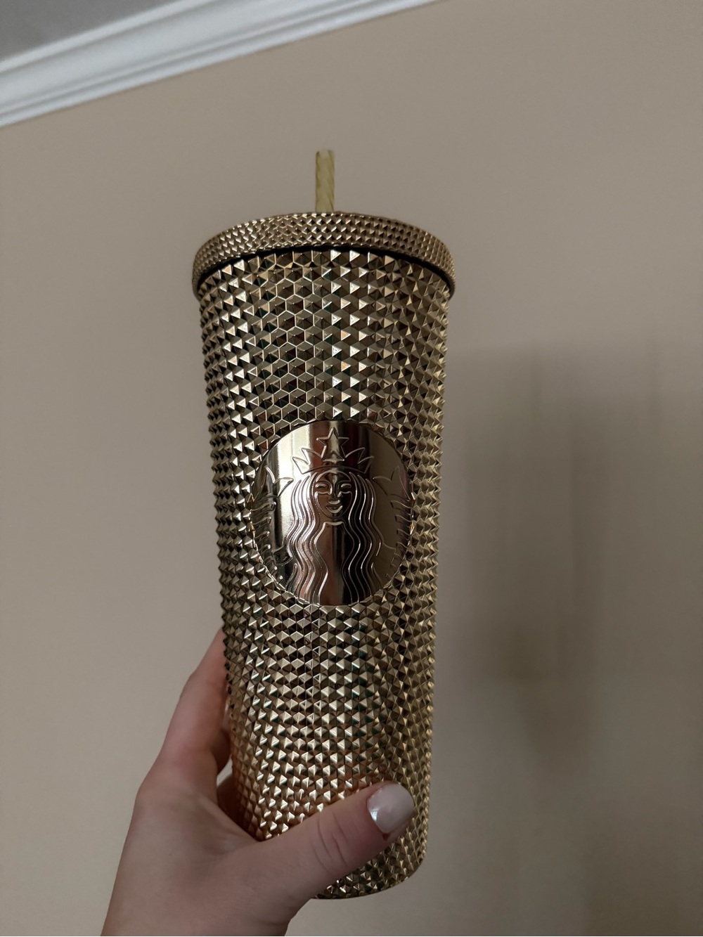 Starbucks Gold Studded Stainless Tumbler with Straw